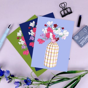 Postkarte Sommerstrauß Wicken