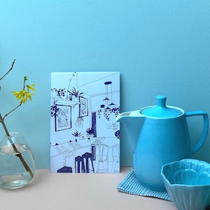 Café Art Print A5 – Hand-illustrated illustration | 10 designs to choose from | Modern wall decor image 11