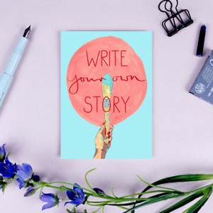 Motiviernde Postkarte "Write your own story"