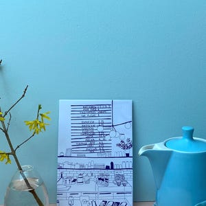 Café Art Print A5 – Hand-illustrated illustration | 10 designs to choose from | Modern wall decor image 3