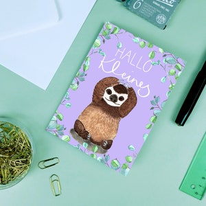 Babykarte zur Geburt Baby-Faultier
