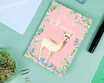 Baby card for the birth of baby alpaca