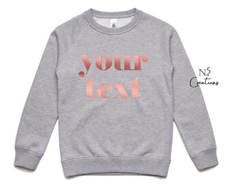 Custom Sweatshirt OR Shirt / Custom Text Sweatshirt / Personalized Sweatshirt / Custom Crewneck / Personalized Gift / Matching / Kids