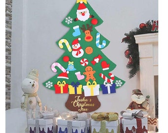 Kids felt Christmas tree/Personalised Christmas tree to decorate/ Felt Christmas Tree Kit/ 3D Felt Christmas Ornaments/ Christmas Decor 3