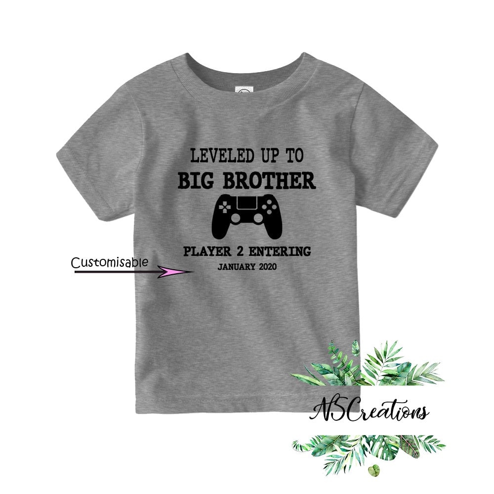 Leveled up to Big Brother t shirt/Pregnancy announcement/ new | Etsy