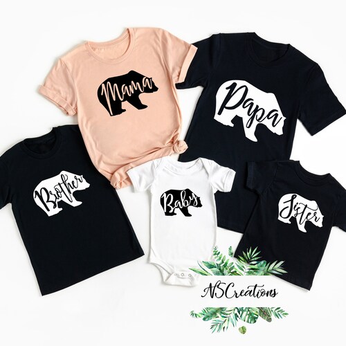 Mama Papa Bear Family Matching Shirts 