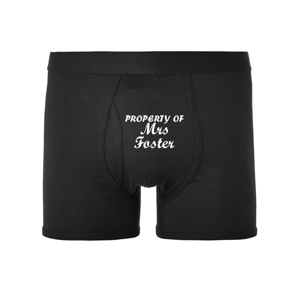 Property of NAME Underwear /Wedding Underwear / Anniversary Underwear /  Personalised Premium Boxer Shorts / Custom Underwear