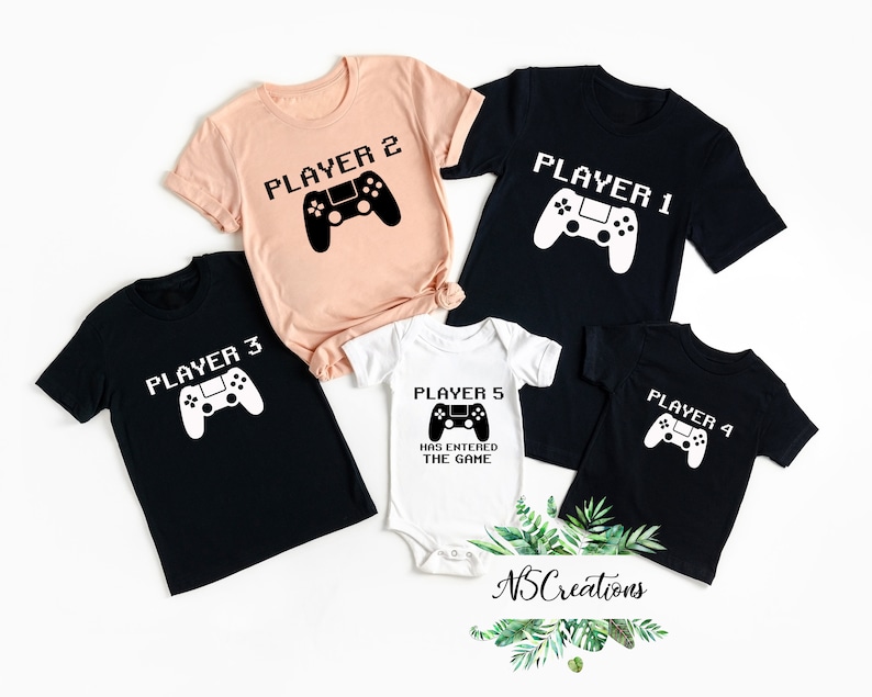 Player 1 Player 2 Gaming Shirts/ Family Matching Shirts/ Daddy | Etsy