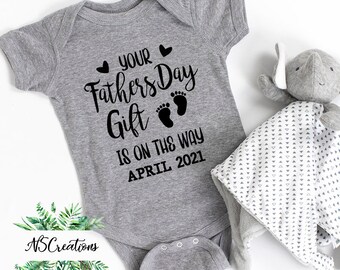 Your Fathers Day Gift is on the way Bodysuit/1st  Father's day gift from baby/ Pregnancy Announcement to daddy/ Baby reveal/ new dad 1