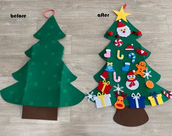 Kids felt Christmas tree/Personalised Christmas tree to decorate/ Felt Christmas Tree Kit/ 3D Felt Christmas Ornaments/ Christmas Decor 4