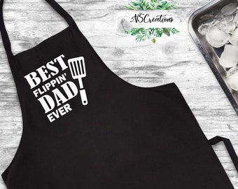 Best flippin dad ever Apron/ Best chef ever Apron/ Fathers day gift/ Birthday Gift/ Christmas gift/ Grill master/ Apron / Gift for him