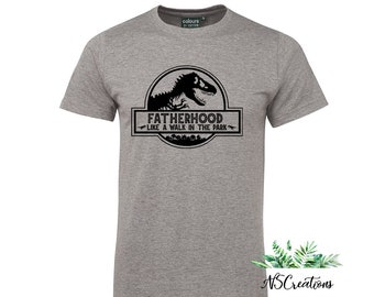 Christmas Gift for him/ Dinosaur Dad shirt/ Fatherhood is like a walk in the park/ / Birthday gift/ Gift for dad/ pregnancy announcement