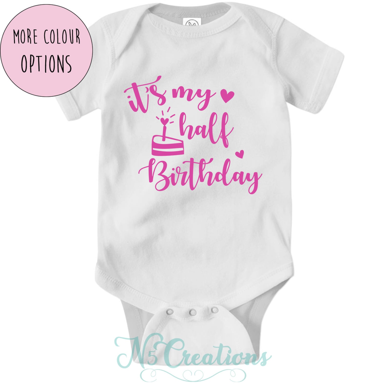 Half Birthday Bodysuit/ Birthday Shirt Baby Girl Baby Boy Etsy