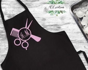 Hairdresser Apron/ Hair Stylist Apron/ Barber Apron/monogram/ - Etsy Hairdresser Apron/ Hair Stylist Apron/ Barber Apron/monogram/ - Etsy
