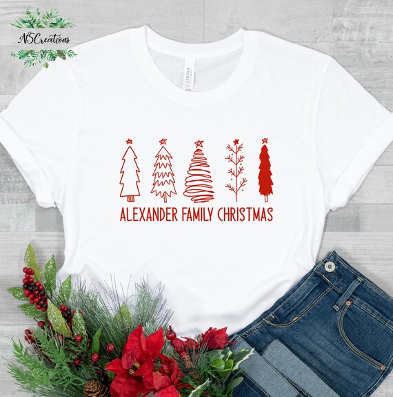 Custom Family Christmas T-shirts/ Christmas Tree Tshirt/ - Etsy