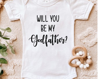 Willst du mein Paten bodysuit/ Schwangerschaftsanzeige/ Taufgeschenk/ Taufgeschenk/ Witzig/ Baby Shower Geschenk/ Baby Shower Geschenk 4