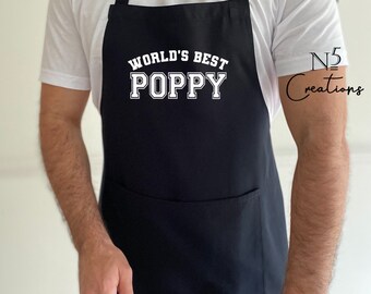 World's besy poppy Apron, Father's Day Apron, Humorous Apron, Best Gift For Dad, Gift for Dad, Grill master, funny apron