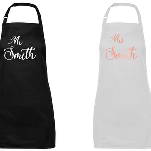 MR  and Mrs Personalized Apron, Chef Apron grill, Your Design Here Apron, Couple wedding gift, bridal shower gift, Anniversary Custom gift