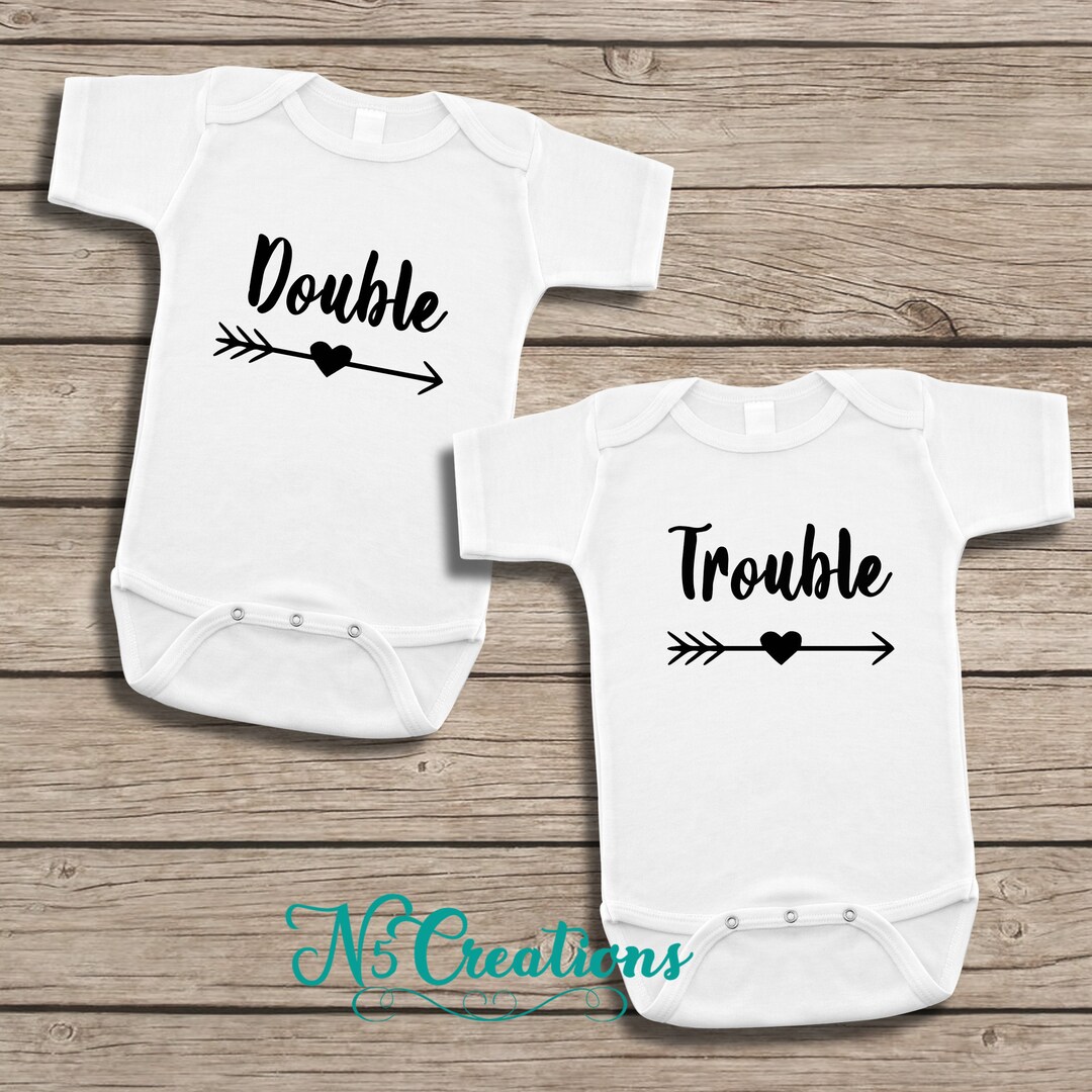 Double Trouble / Twins Body Suit/ IVF Twin Baby Matching/ Twin ...