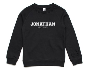 Custom Sweatshirt OR Shirt / Name Custom Text Sweatshirt / Personalized Sweatshirt / Boys Custom Crewneck / Personalized Gift / Established