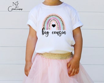 Big cousin T-shirt/ cousin siter shirt/ Big cousin announcement/ Pregnancy announcement/ promoted to Big cousin/ Rainbow / sibling matching