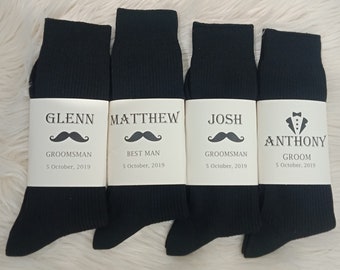 Sock Labels / Custom Wedding Socks /Groomsmen thank you Gift/ Groomsmen Proposal / Groomsman Gifts/ Best Man Gift/ Wedding Day gift