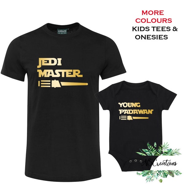 JEDI MASTER PADAWAN T shirts / Daddy & Me Outfit/ Fathers day matching shirts/ Happy fathers day Daddy/ gift for daddy baby/ i love dad  4
