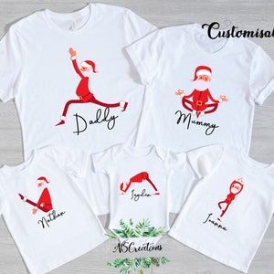 Christmas Family T-Shirts/ Yoga Christmas Shirts/ Santa claws/ Santa Claus/ Matching sweater/ Funny Christmas jumper Gift image 1