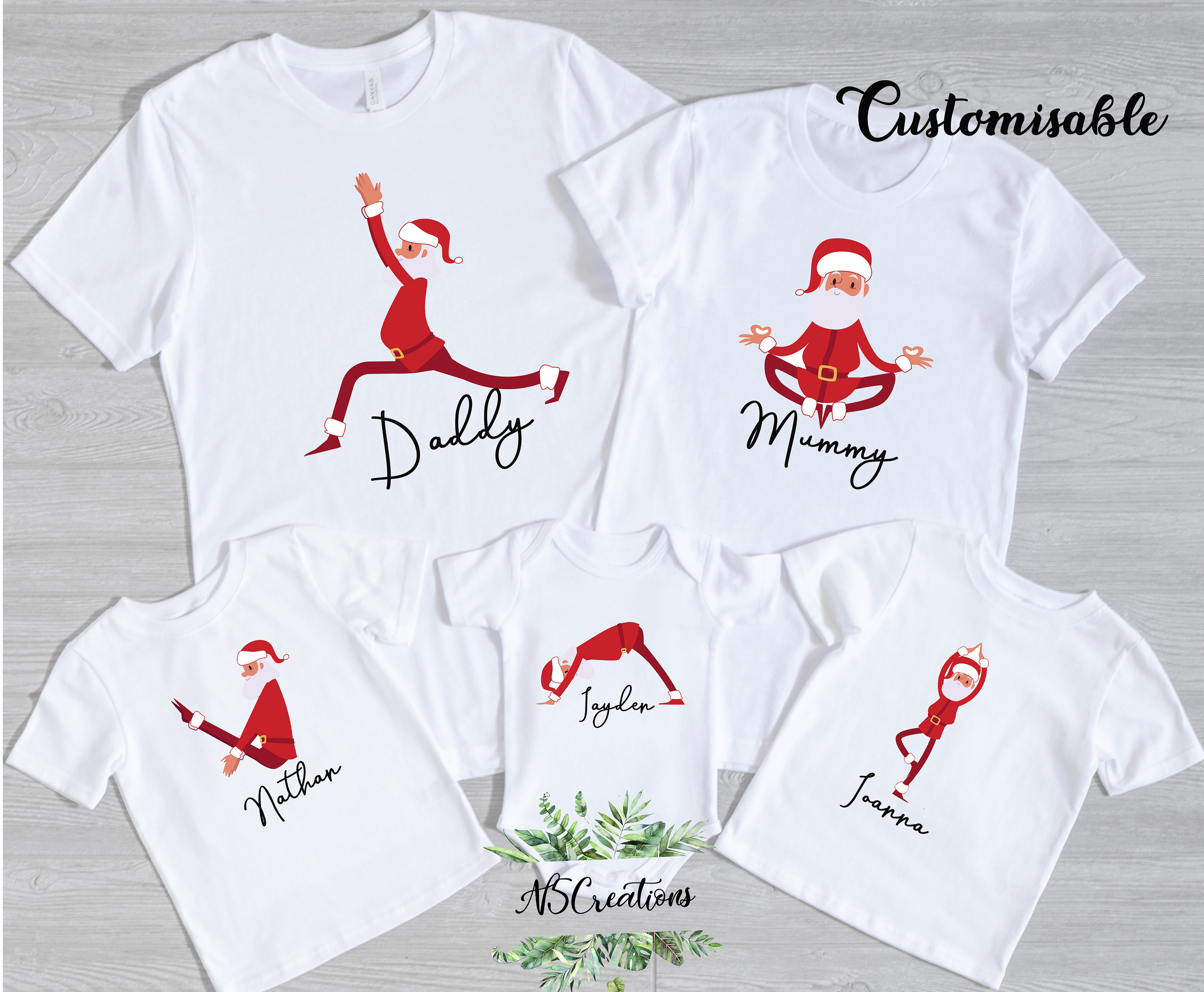 Camisetas familiares de Navidad Camisas de Navidad de Yoga