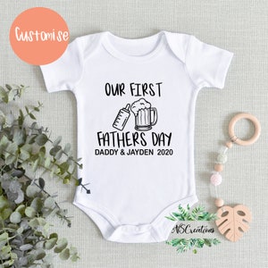 Our first Fathers Day Bodysuit/ Drinking buddies pint beer / Happy Fathers Day/1st  Fathers day gift from baby/ new dad/ daddy and me 2023