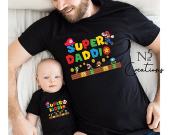 Super Daddio Game Shirt,Gamer Daddy Shirt, Matching, Suoer kiddio, New Dad Shirt, Father's Day Shirt,Best Dad shirt,Gift for Dad,Super Dad
