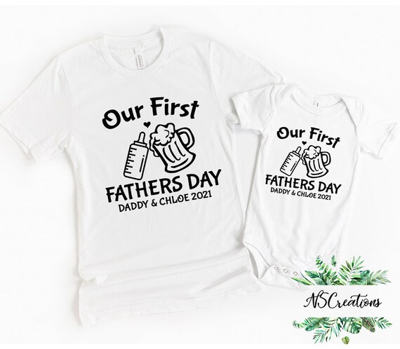 Our First Fathers Day Matching Bodysuit 