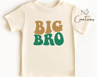 Big Bro tshirt/ pregnancy announcement/ Big Brother/ Retro/ baby reveal/sibling/ natural shirt/ big brother gift