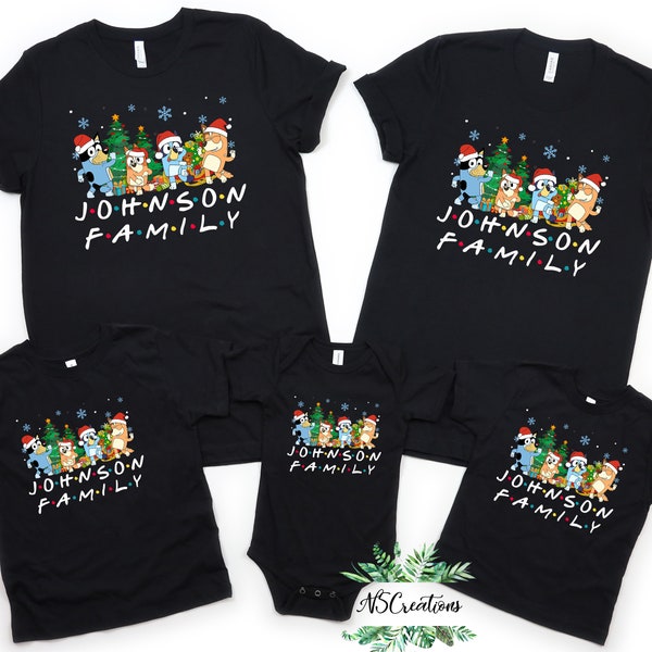 Christmas Family Shirts/Matching family Christmas T-Shirts/Christmas pyjamas/ Funny Holiday/ Friends Personalised Party Black