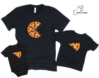 Pizza & Slice Matching, Matching Daddy And Kid Shirt, Fathers Day Shirt, Gift For Dad, Matching Pizza Shirts, Family Pizza Slice T-Shirts