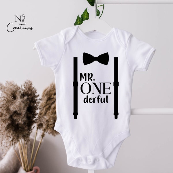 Mr One Derful First Birthday  bodysuit/ Onederful birthday / 1st Birthday gift/ First Birthday Bodysuit/ Birthday outfit/ One year old