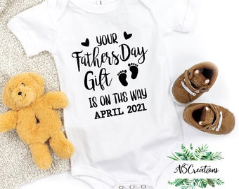 Your Fathers Day Gift is on the way Bodysuit/1st  Father's day gift from baby/ Pregnancy Announcement to daddy/ Baby reveal/ new dad 3