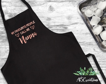 Mothers day gift/  My favourite people call me nana/ Chef Apron/ Gift for grandma/ Birthday Gift/ Christmas Gift/Custom/ Aprons For Women