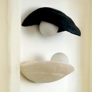 Aplique de pared de cerámica, aplique de pared de arcilla hecho a mano, estilo contemporáneo, aplique de lámpara de arcilla, accesorio Wabi Sabi, lámpara de pared, aplique minimalista