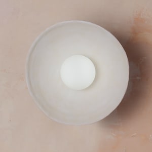 Round Wall Sconce (size 30 cm) - Clay Round Wall Light, Ceramic Led Wall Sconce ideal for Bedroom, Living room, Bathroom