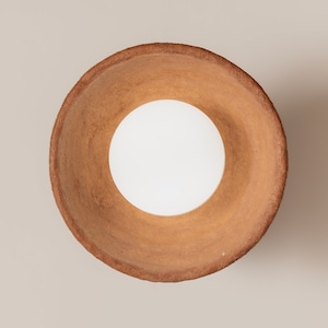Round Wall Sconce (size 25 cm) - Clay Round Wall Light, Ceramic Led Wall Sconce ideal for Bedroom, Living room, Bathroom