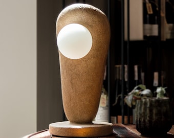 Handmade Clay Bedside Lamp, Ceramic Table Lamp, Zakohani Collection
