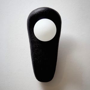 Handmade Black Ceramic Wall Sconce: Japandi Wabi Sabi Light