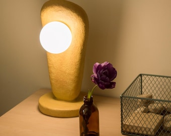 Zakohani Clay Table Lamp, Minimalist Bedside Lighting