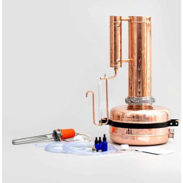 Electric Essential Oil Distiller 5.3G (20L) - Essential Oil Steam Distillation Equipment - Copper Pro Professional Kit