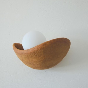 Wabi Sabi Fixture, Wall lamp, Living Room Wall Sconce, Clay Lamp Sconces, Modern Plug In Wall Light,  Housewarming Gift First Home