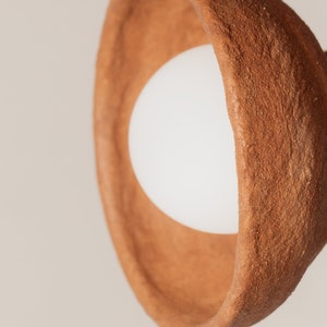 Okrągły kinkiet ścienny - gliniana okrągła lampa ścienna, ceramiczna lampa ścienna LED idealna do sypialni, salonu, łazienki