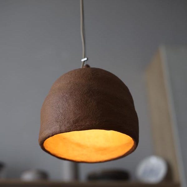 Handmade Clay Pendant Light, Wabi Sabi Ceramic Chandelier