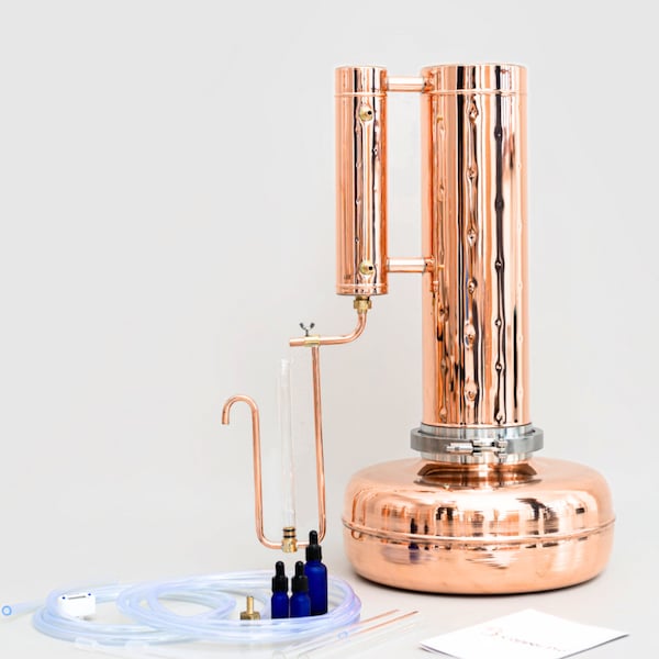 Essential Oil Distiller 2L-20L - Copper Pro Professional Kit - Essential Oil Steam Distillation Equipment - Hydrosol Distiller Set