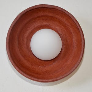 Ceramic Wall Sconce: Minimalist Clay Lamp, Natural Light